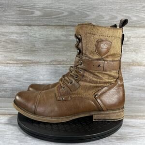J75 By Jump Men’s Combat Boots Green Lace Up Zip buckle Size 9